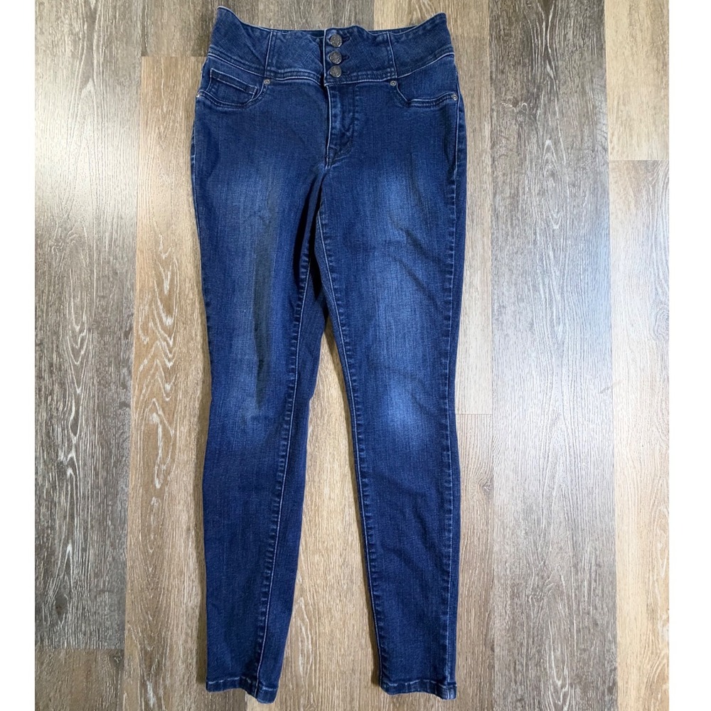 Maurices Skinny Jeans Womens Size S Dark Wash High Rise Triple Button Stretch